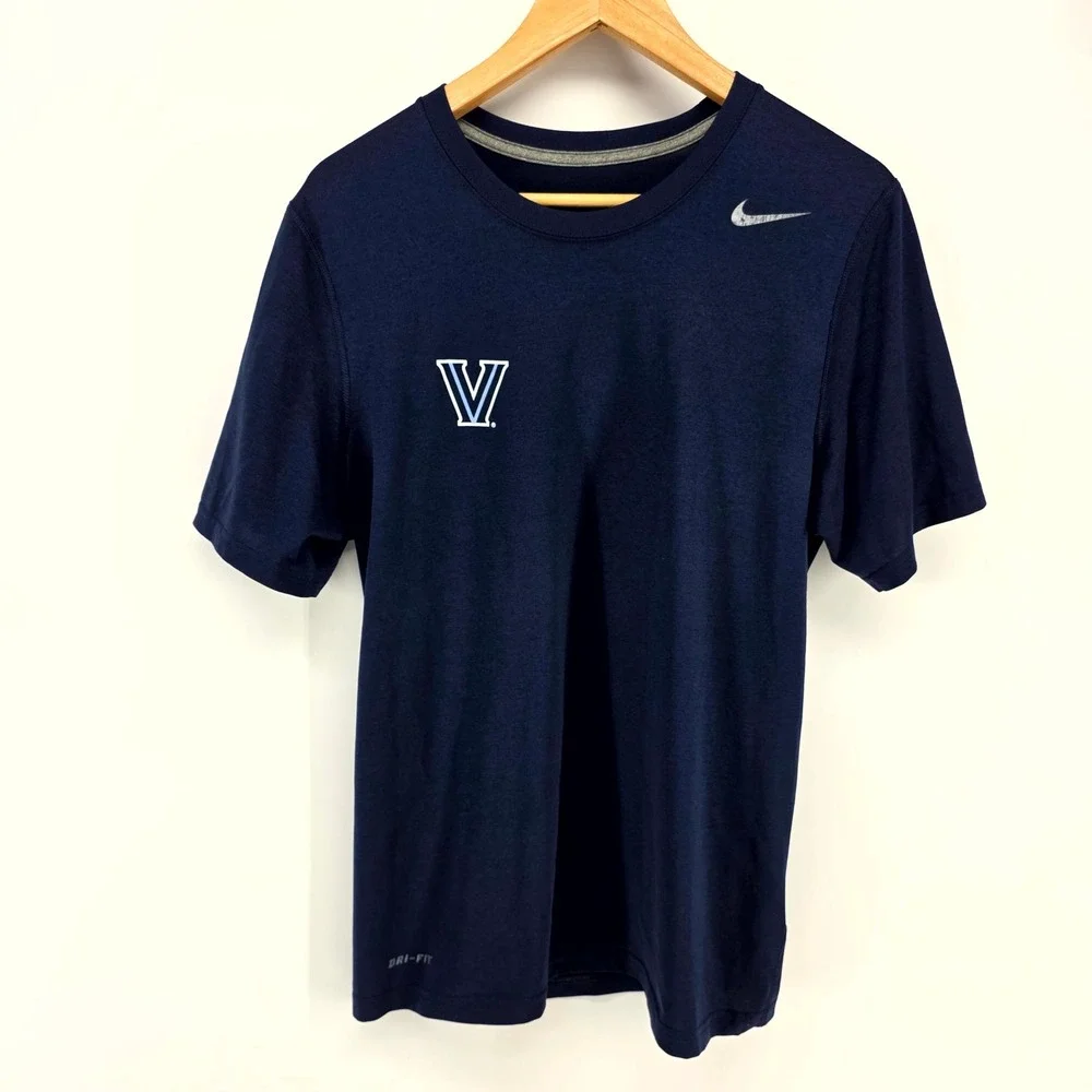 Nike Villanova Wildcats Shirt Mens Small Navy Blue Dri-FIT Big East NCAA Tee